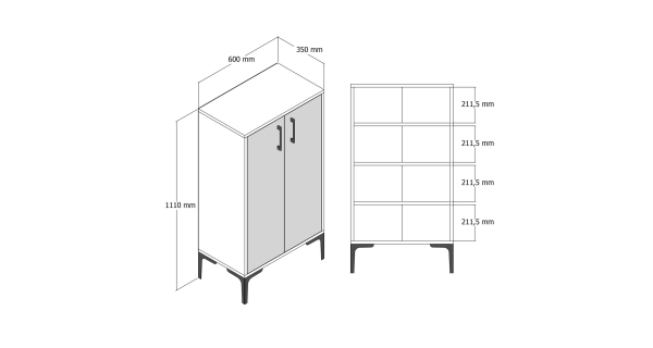 Botník CECÍLIE, vlašský ořech/černá