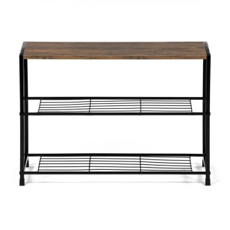 Botník DAMIKO, dekor staré dřevo/černý kov