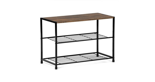 Botník DAMIKO, dekor staré dřevo/černý kov