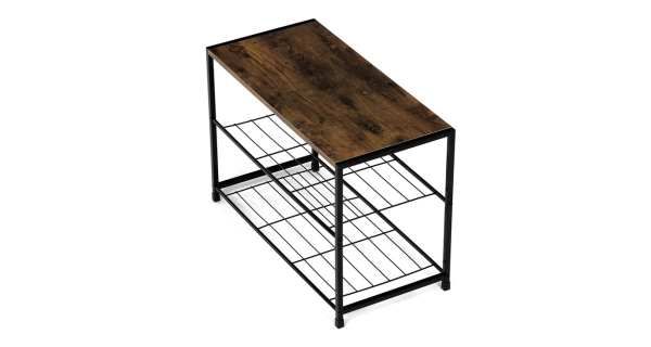 Botník DAMIKO, dekor staré dřevo/černý kov