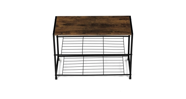 Botník DAMIKO, dekor staré dřevo/černý kov