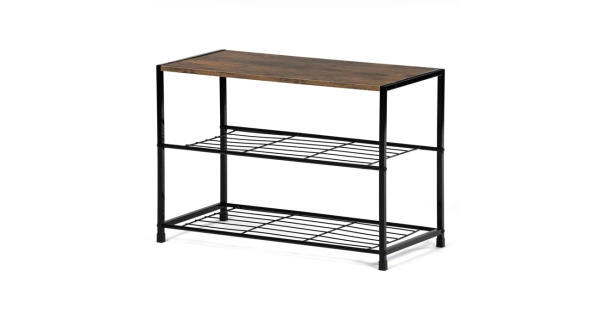 Botník DAMIKO, dekor staré dřevo/černý kov