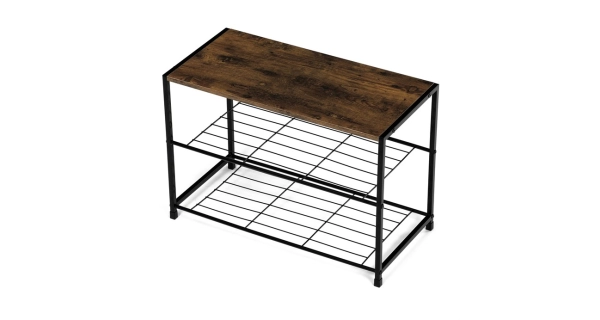 Botník DAMIKO, dekor staré dřevo/černý kov