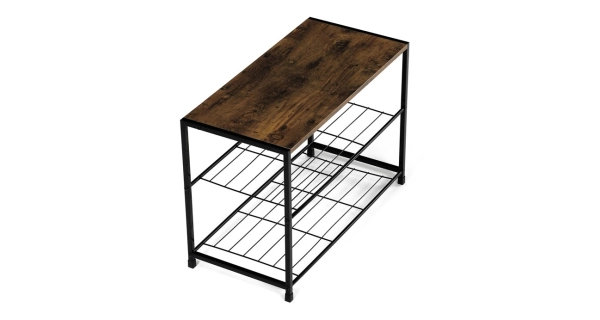 Botník DAMIKO, dekor staré dřevo/černý kov