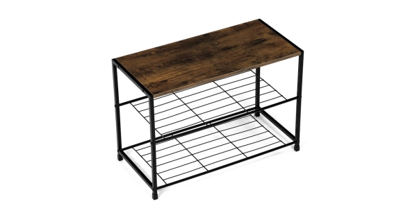 Botník DAMIKO, dekor staré dřevo/černý kov