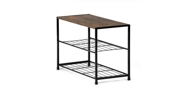 Botník DAMIKO, dekor staré dřevo/černý kov