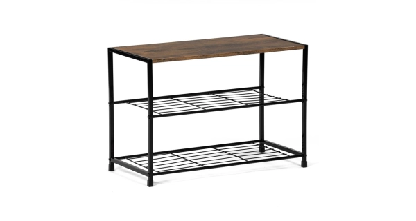 Botník DAMIKO, dekor staré dřevo/černý kov