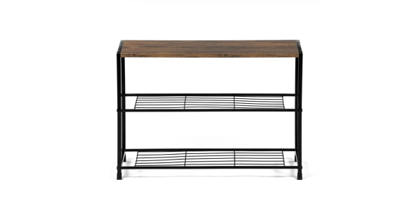 Botník DAMIKO, dekor staré dřevo/černý kov