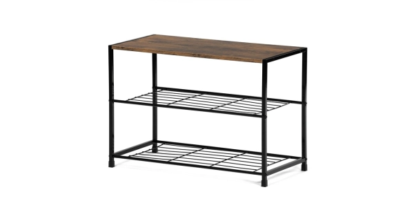 Botník DAMIKO, dekor staré dřevo/černý kov