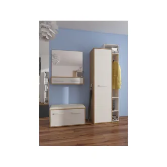 Botník DORINDA, hnědá ekokůže, dub artisan/bílá