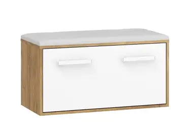 Botník DORINDA, hnědá ekokůže, dub burgundský/bílá