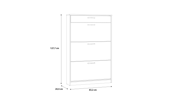 Botník DUNANUEJ 2 se zásuvkou, dub sonoma, 5 let záruka