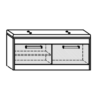 Botník GATTON 2D, béžová ekokůže, dub artisan/bílý lesk, 5 let záruka