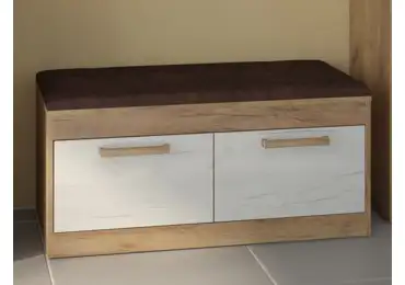 Botník GATTON 2D, hnědá ekokůže, craft zlatý/craft bílý