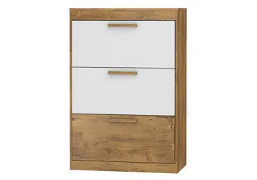 Botník GATTON 3D, dub burgundský/bílý lesk