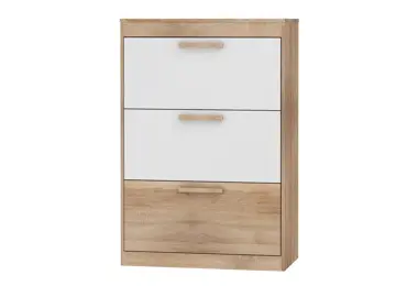 Botník GATTON 3D, dub sonoma/bílý lesk