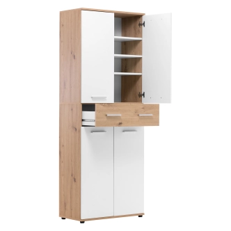 Botník MAGADAN, bílá/zlatý dub