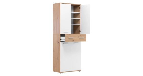 Botník MAGADAN, bílá/zlatý dub