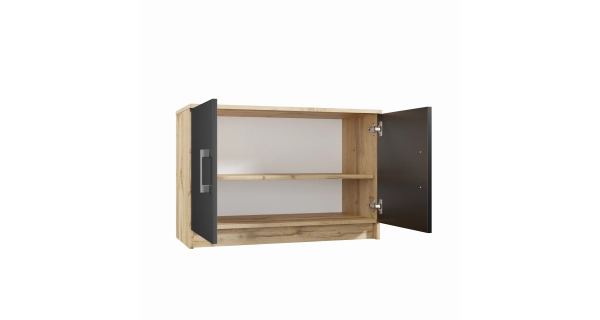 Botník NEJBY MARIANA, dub wotan/černá DOPRODEJ