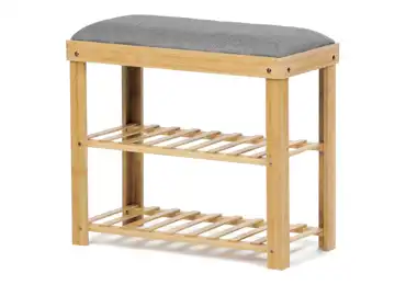 Botník OLI BOTLINK, bambus, šedá látka