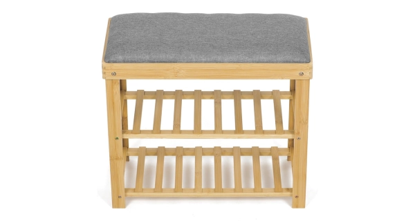 Botník OLI BOTLINK, bambus, šedá látka