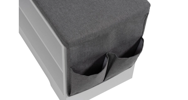 Botník ORVI se sedákem, bílá/šedá látka