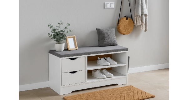 Botník ORVI se sedákem, bílá/šedá látka