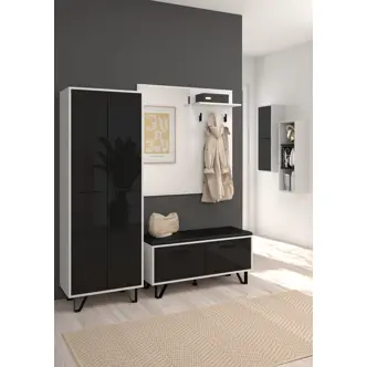 Botník PRUDHOE 2D, bílá/černý lesk