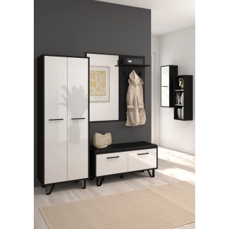 Botník PRUDHOE 2D, černá/bílý lesk, 5 let záruka