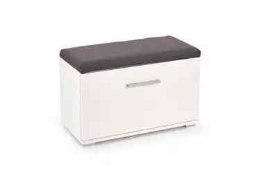 Botník s polstrem RYDER, bílý lesk