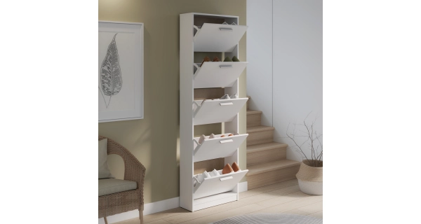 Botník SAREL s 5 výklopy, bílá, 5 let záruka