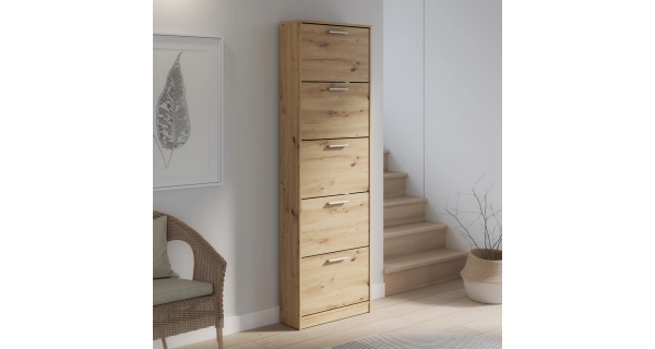 Botník SAREL s 5 výklopy, dub artisan, 5 let záruka