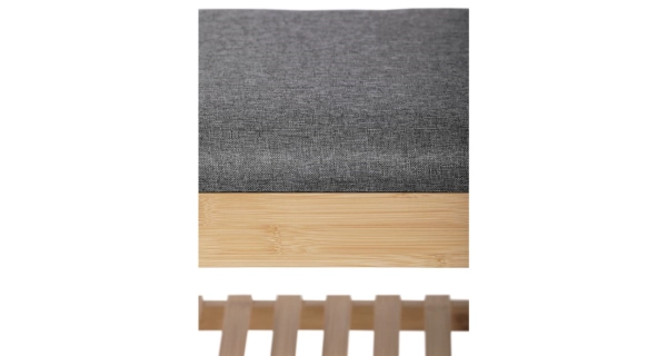 Botník SARHALZEL, bambus, šedá látka