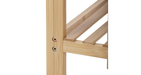 Botník SARHALZEL, bambus, šedá látka