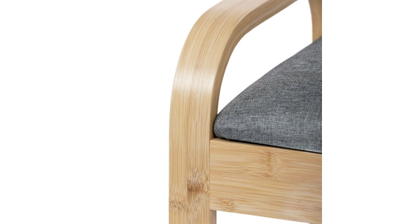 Botník SARHALZEL, bambus, šedá látka