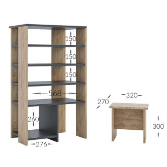 Botník SERICEA wenge/bílý diamant