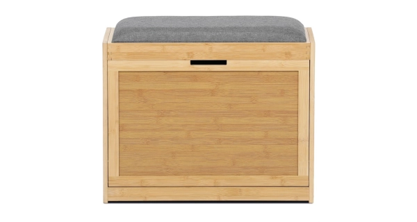 Botník TORARAR, bambus, šedá látka