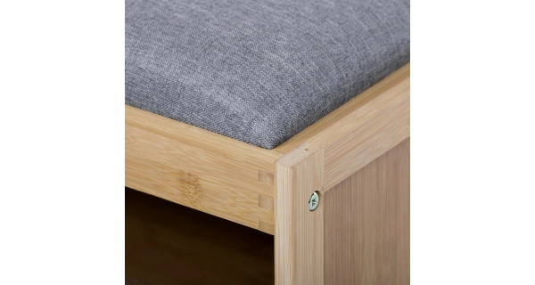 Botník TORARAR, bambus, šedá látka