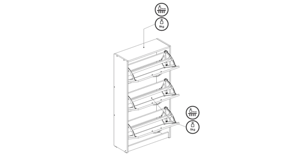 Botník TORDRON 2 se třemi výklopy, dub sonoma