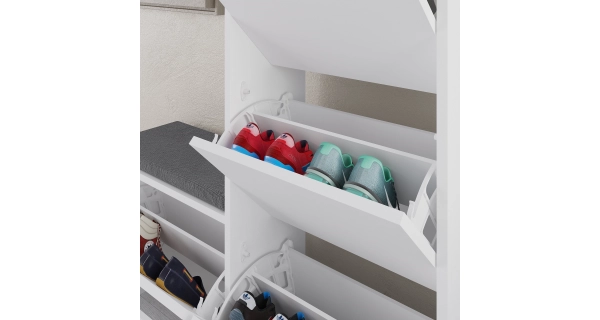 Botník VORGAR s výklopnými dvířky, bílá