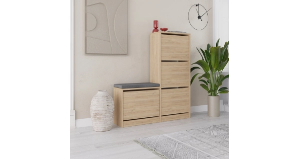 Botník VORGAR s výklopnými dvířky, dub