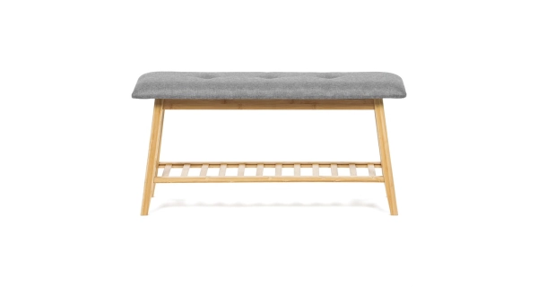 Botník XERCANZEL, bambus, šedá látka