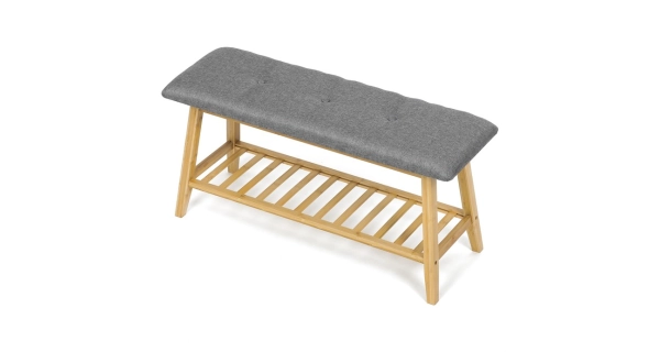 Botník XERCANZEL, bambus, šedá látka