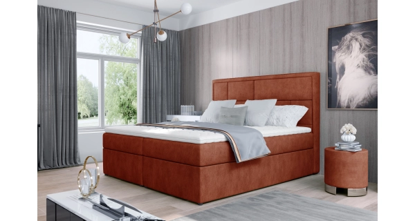 Boxspring BARBARIO 04 140x200, červená látka