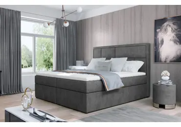 Boxspring BARBARIO 05 140x200, šedá látka
