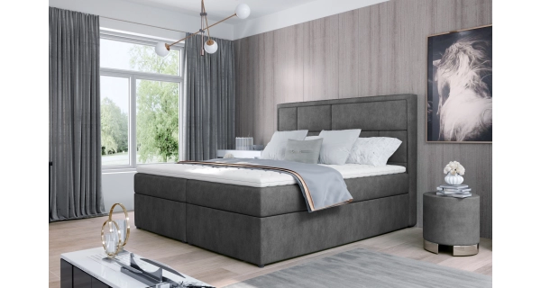 Boxspring BARBARIO 05 140x200, šedá látka