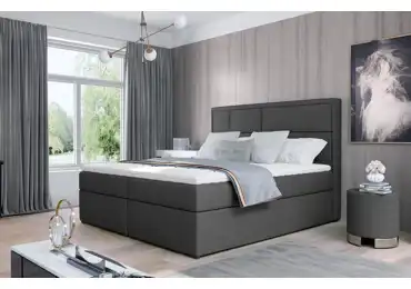 Boxspring BARBARIO 08 160x200, tmavě šedá látka