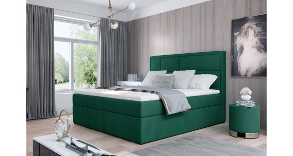 Boxspring BARBARIO 12 140x200, zelená látka