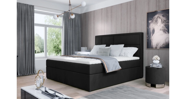 Boxspring BARBARIO 18 140x200, černá látka