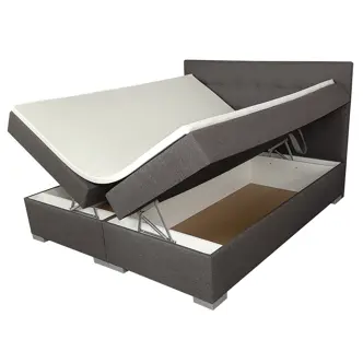 Boxspring ČARTÁK 180x200 cm čelo s potaženými knoflíky, tmavě šedá